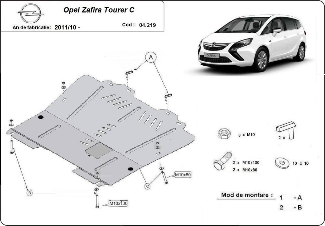 Engine skid plate metalic Opel Zafira C - 2