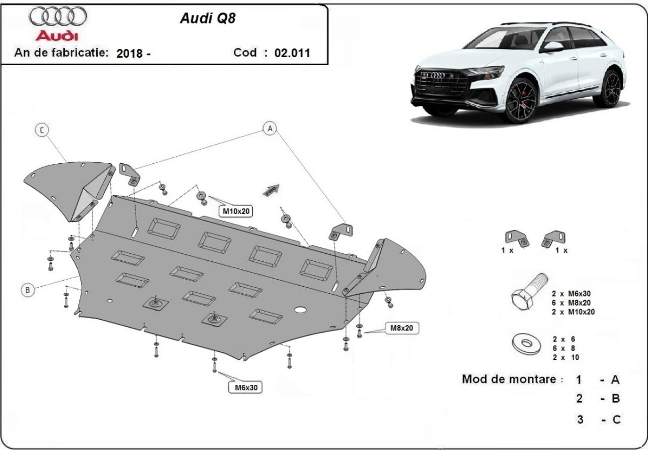 Engine skid plate Audi Q8 - 2