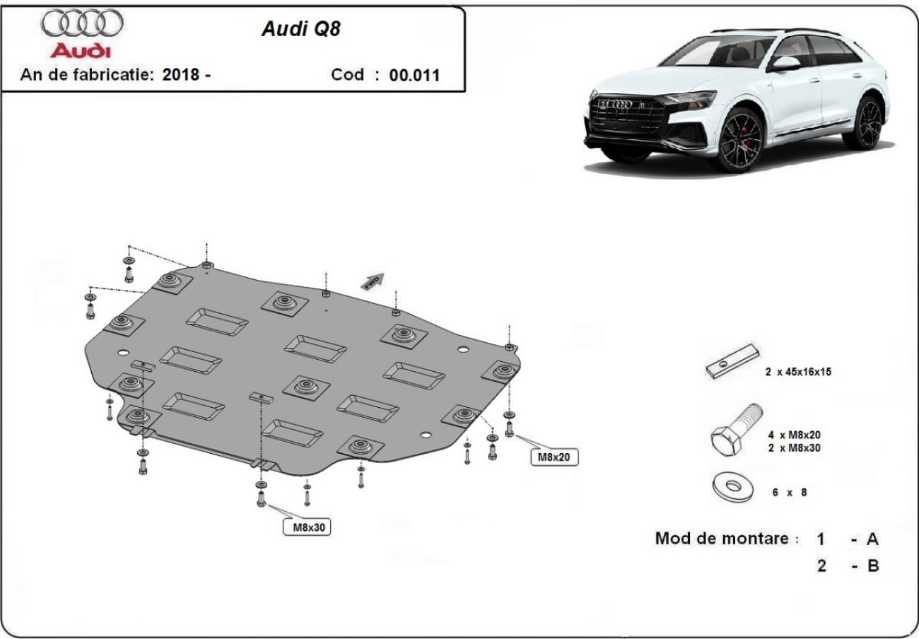Gearbox skid plate for Audi Q8 - 2