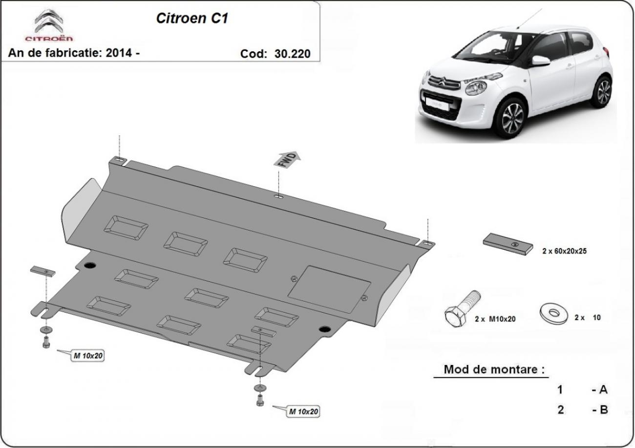 Engine skid plate Citroen C 1 - 2