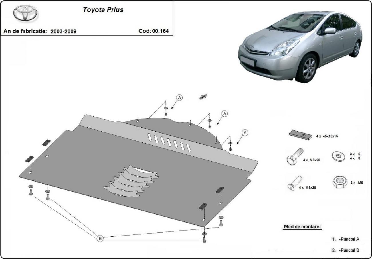 Catalytic converter anti-theft skid plate for Toyota Prius 2 - 2