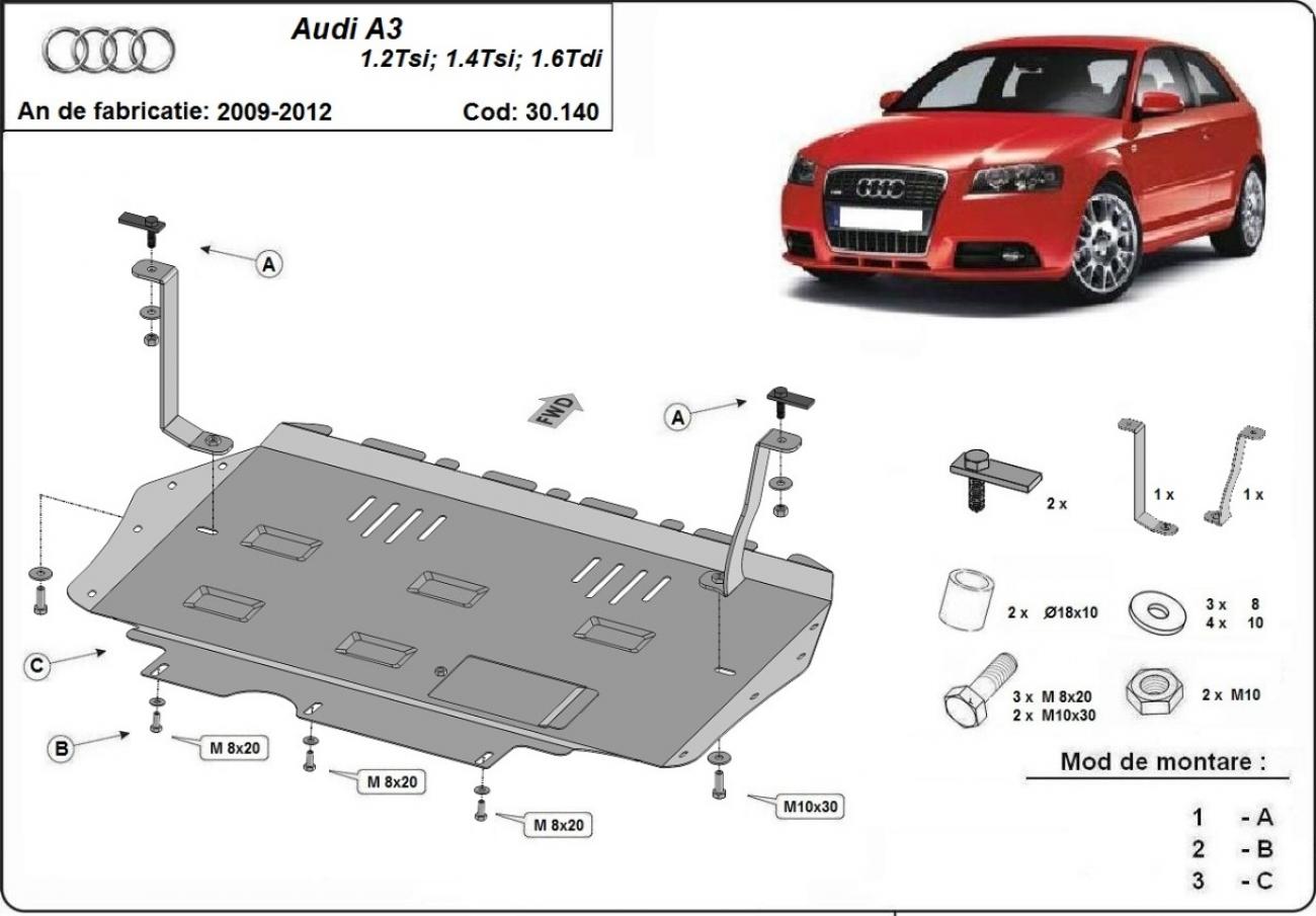 Engine and gearbox skid plate Audi A3 - 2