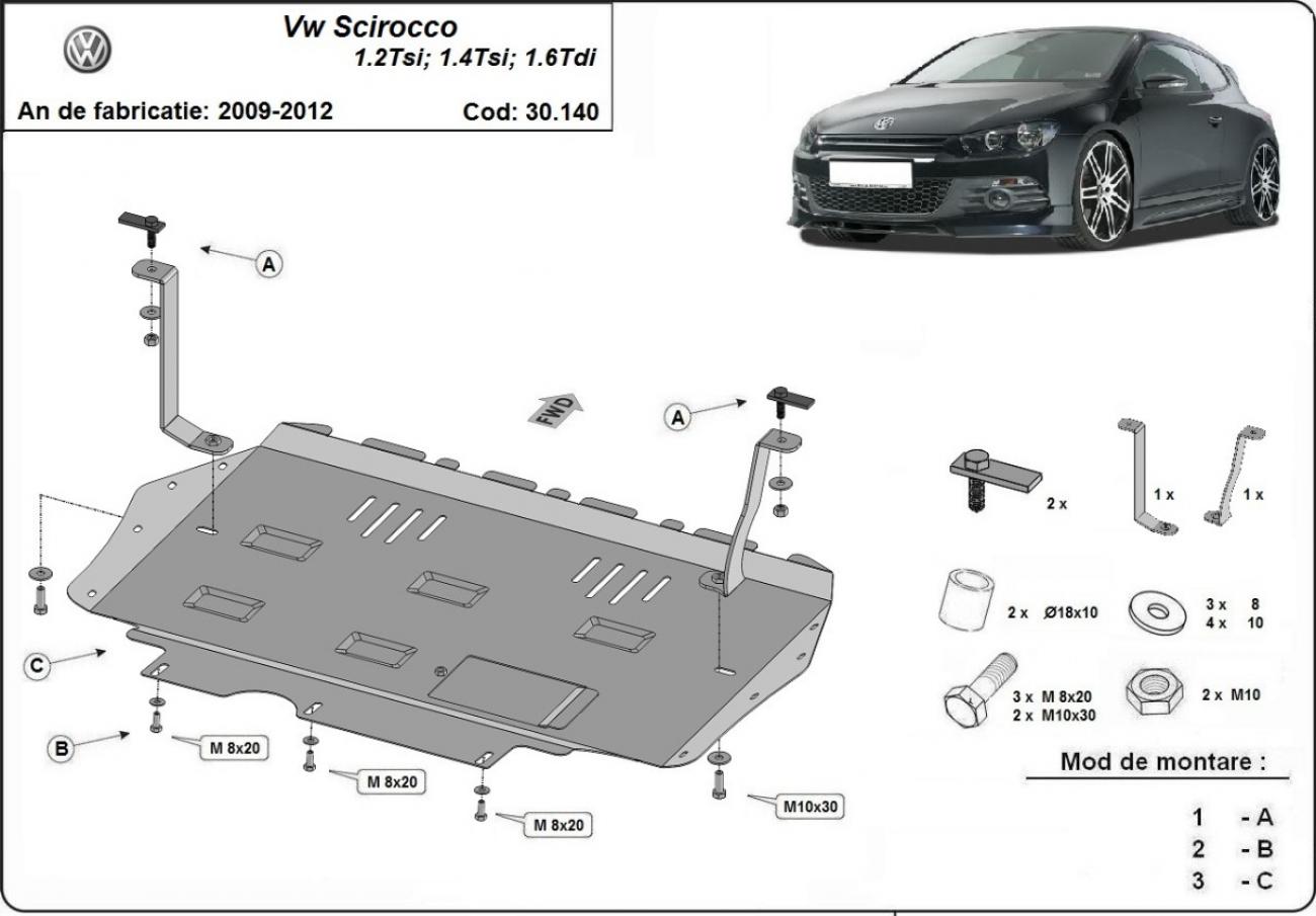 Engine skid plate Volkswagen Scirocco - 2