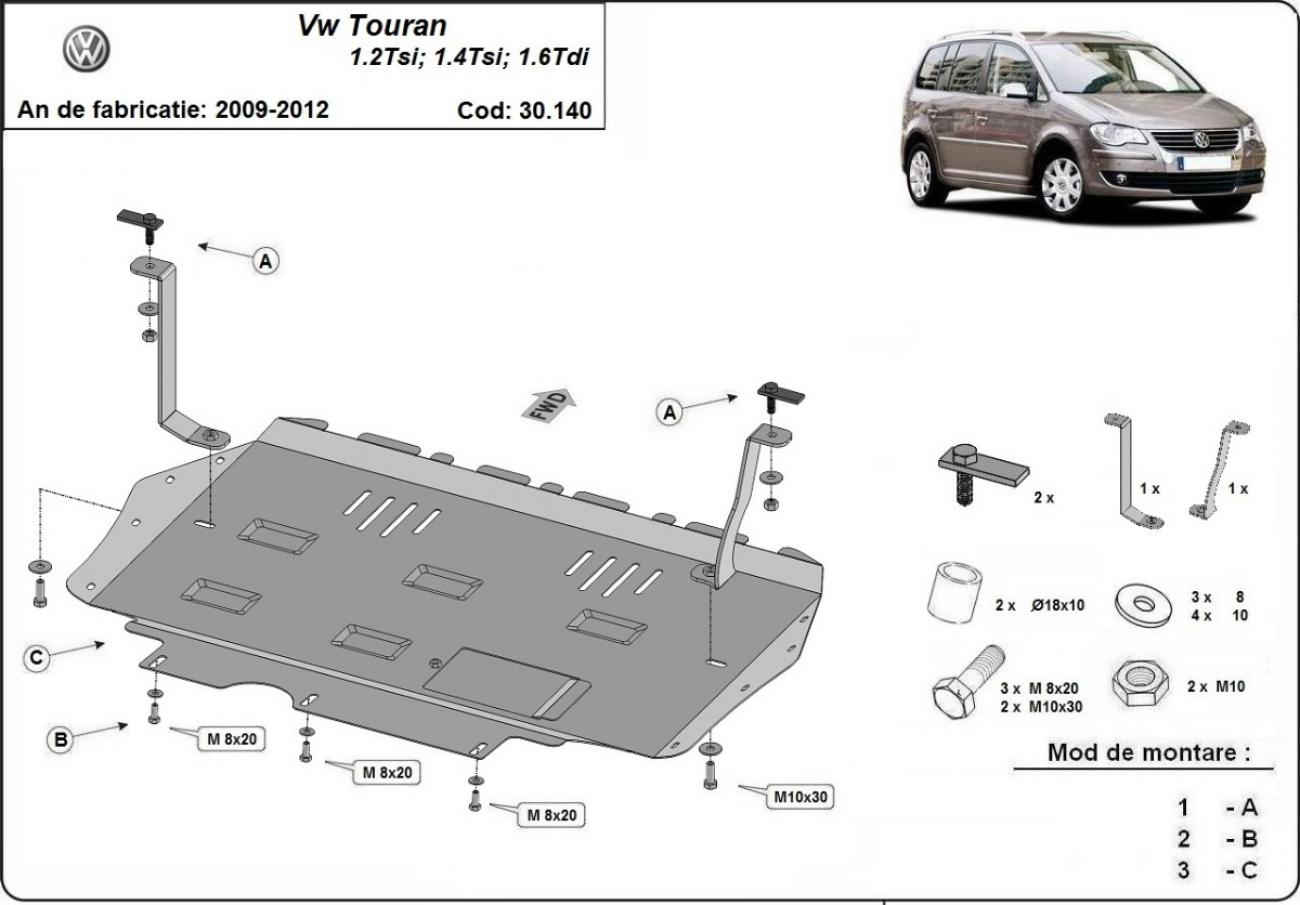 Engine skid plate Volkswagen Touran - 2