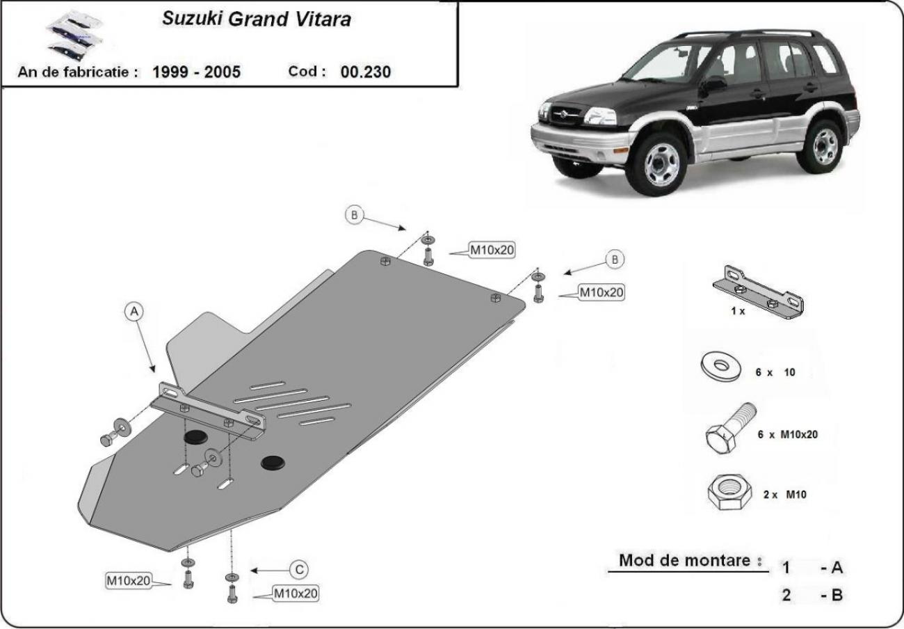 Gearbox skid plate for Suzuki Grand Vitara - 2
