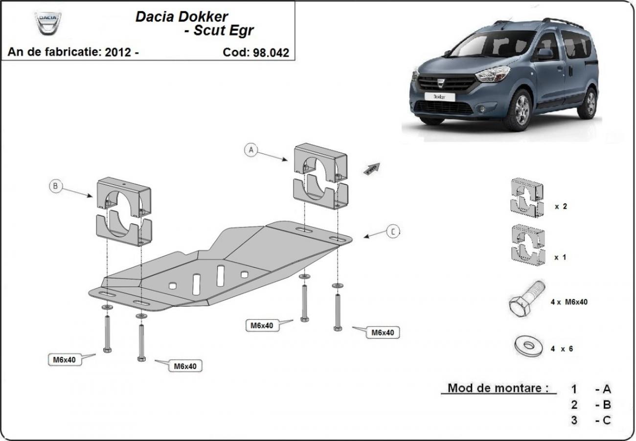 Stop&GO system, EGR skid plate Dacia Dokker - 2