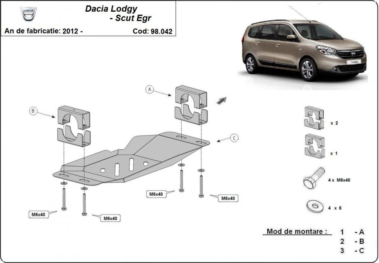 Stop&GO system, EGR skid plate Dacia Lodgy - 2