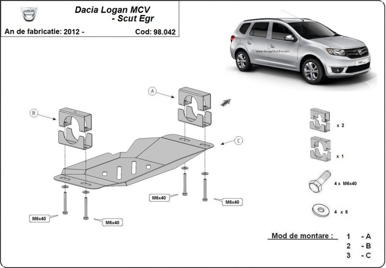 Stop&GO system, EGR skid plate Dacia Logan MCV - 2