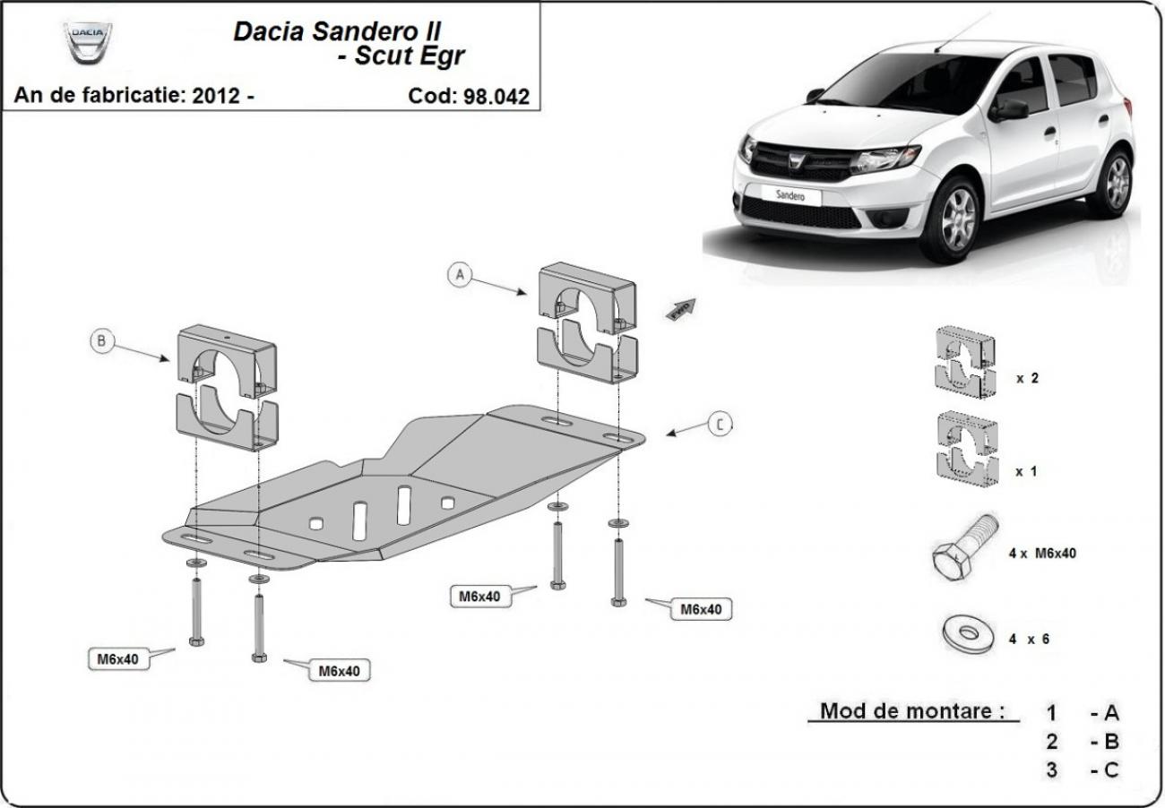 Stop&GO system, EGR skid plate Dacia Sandero - 2