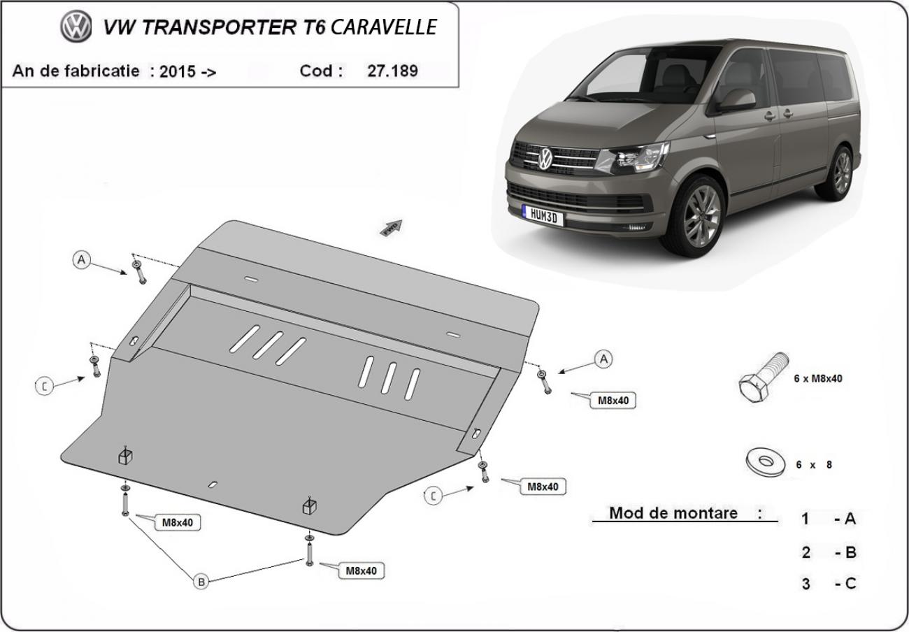 Engine skid plate Volkswagen Caravelle T5, T6 - 2