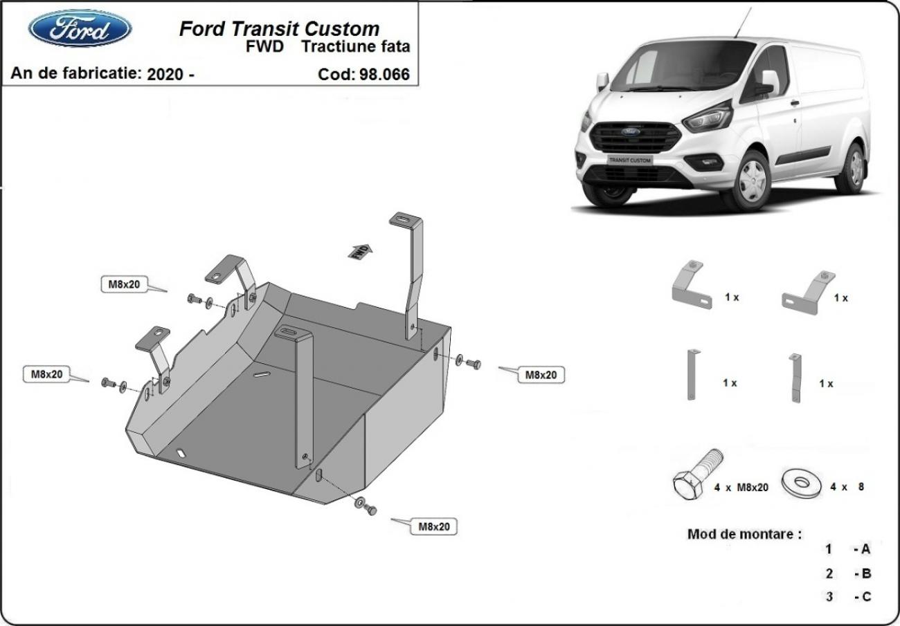 AdBlue tank skid plate Ford Transit Custom - 2