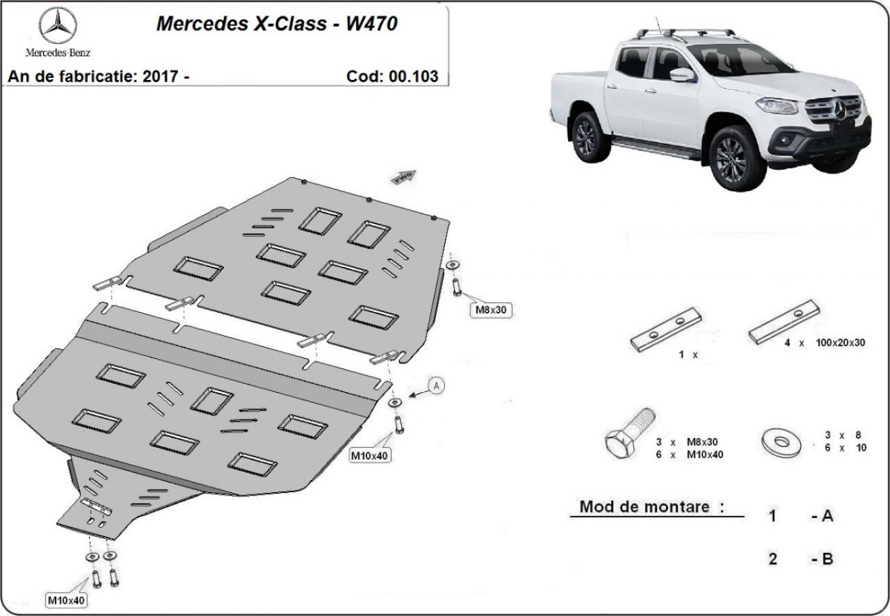 Gearbox and differential skid plate Mercedes X-Class - 2