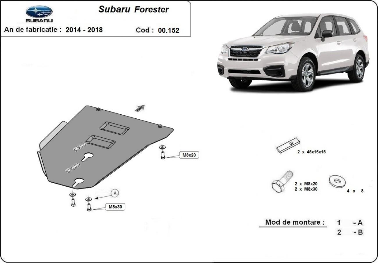 Gearbox skid plate for manual Subaru Forester 4 - 2