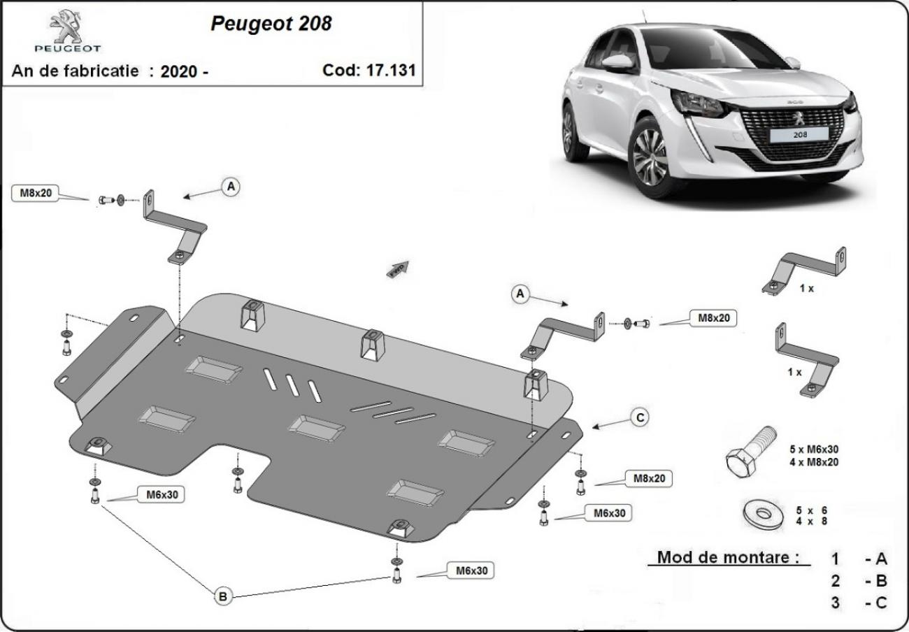 Engine skid plate Peugeot 208 - 2