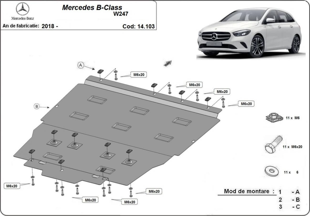 Engine skid plate Mercedes B-Class W247 - 2