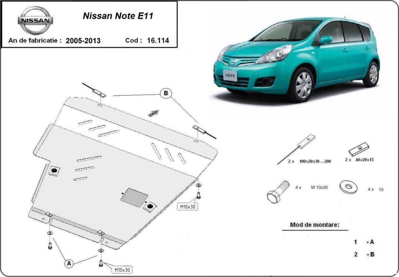 Engine skid plate Nissan Note - 2