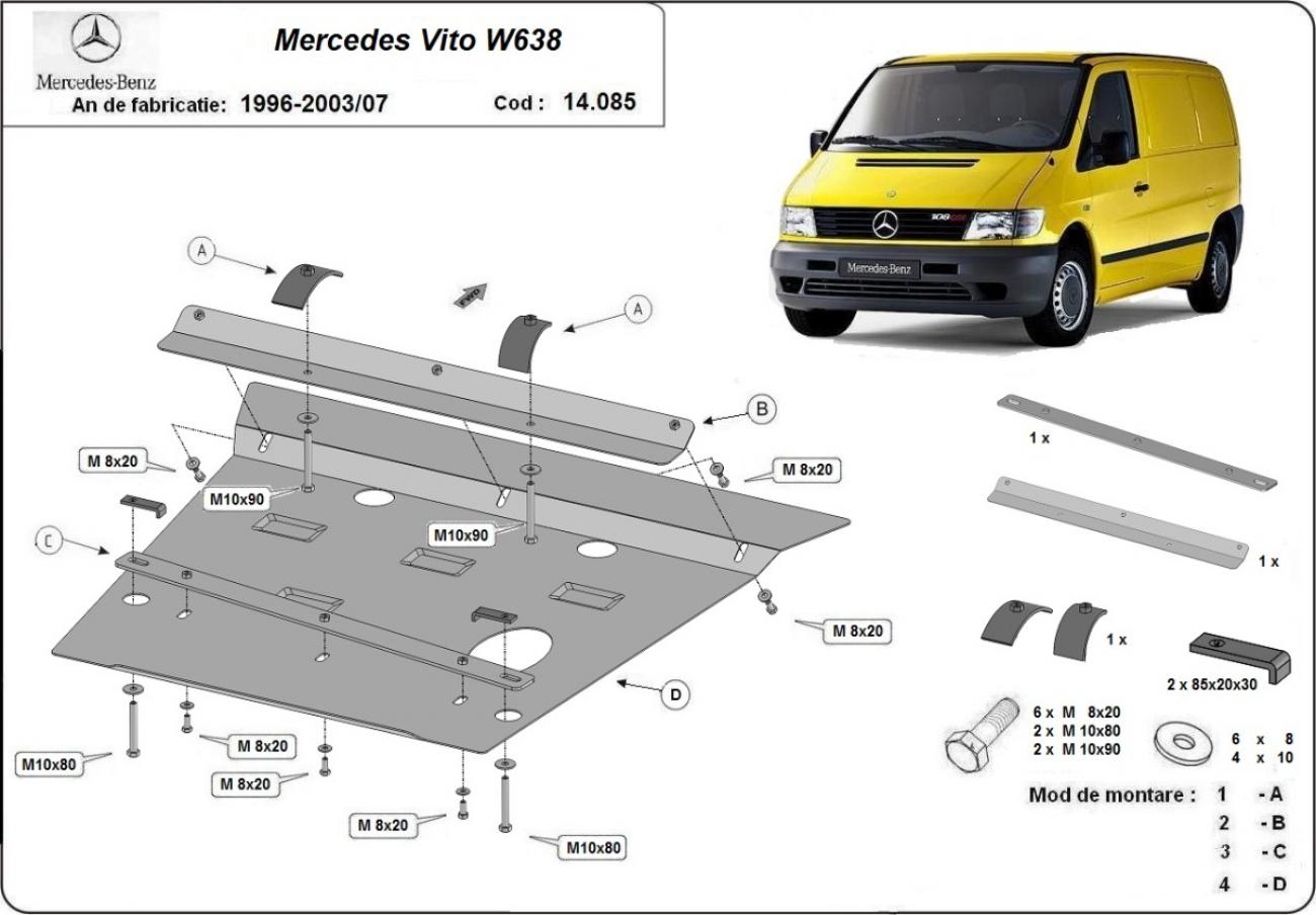 Engine and gearbox skid plate Mercedes Vito - 2