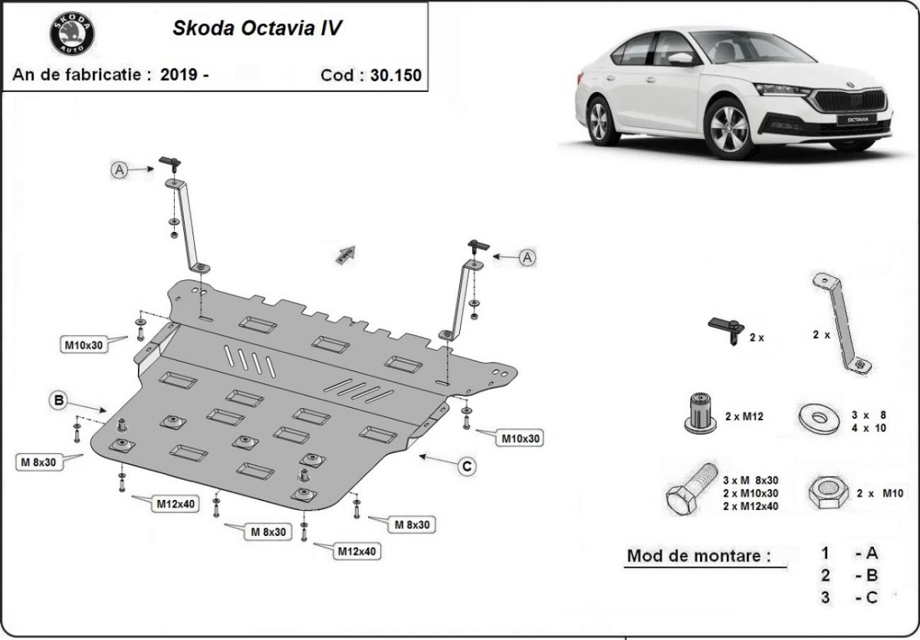 Engine skid plate Skoda Octavia 4 - 2