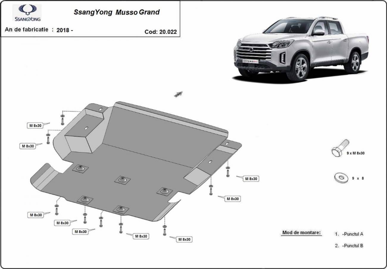 Engine skid plate Ssangyong Musso Grand - 2