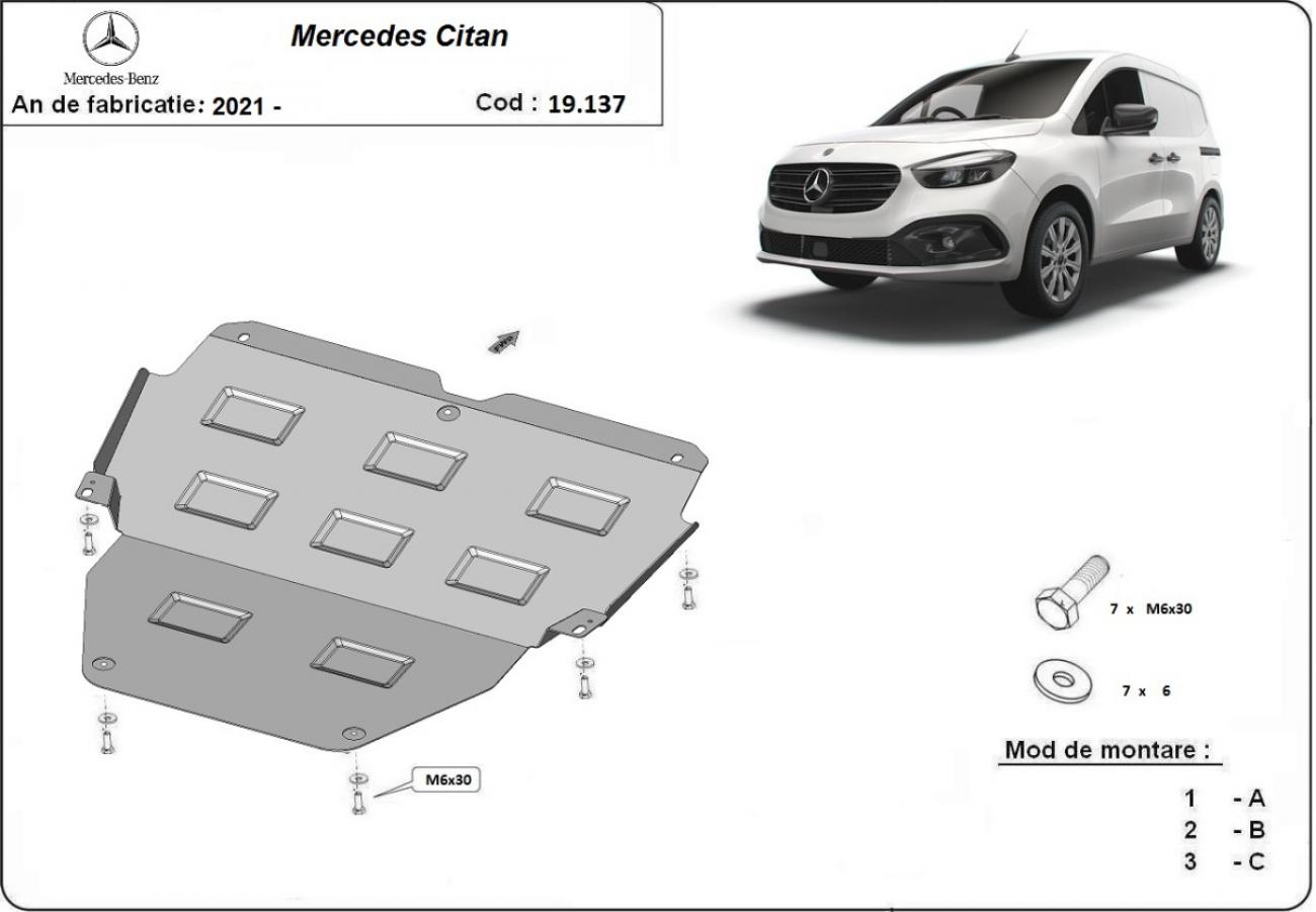 Engine skid plate Mercedes Citan - 2