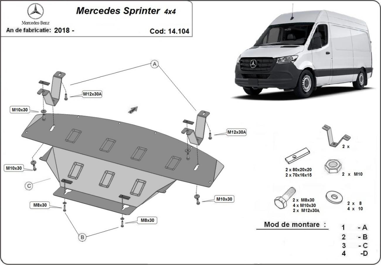 Engine skid plate Mercedes Sprinter 4x4 - 2