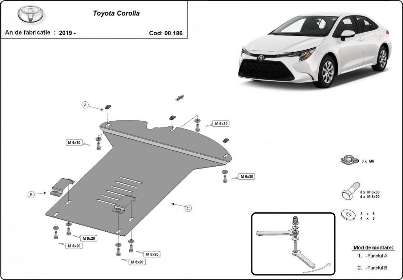 Catalytic converter anti-theft skid plate for Toyota Corolla - 2