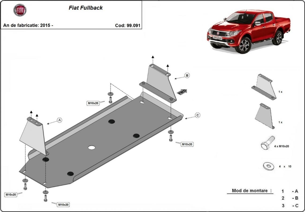 Fuel tank skid plate Fiat Fullback - 2