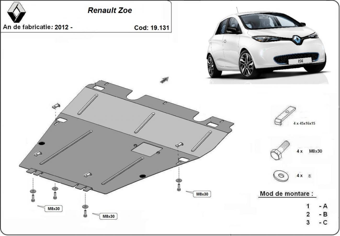 Engine skid plate Renault Zoe - 1