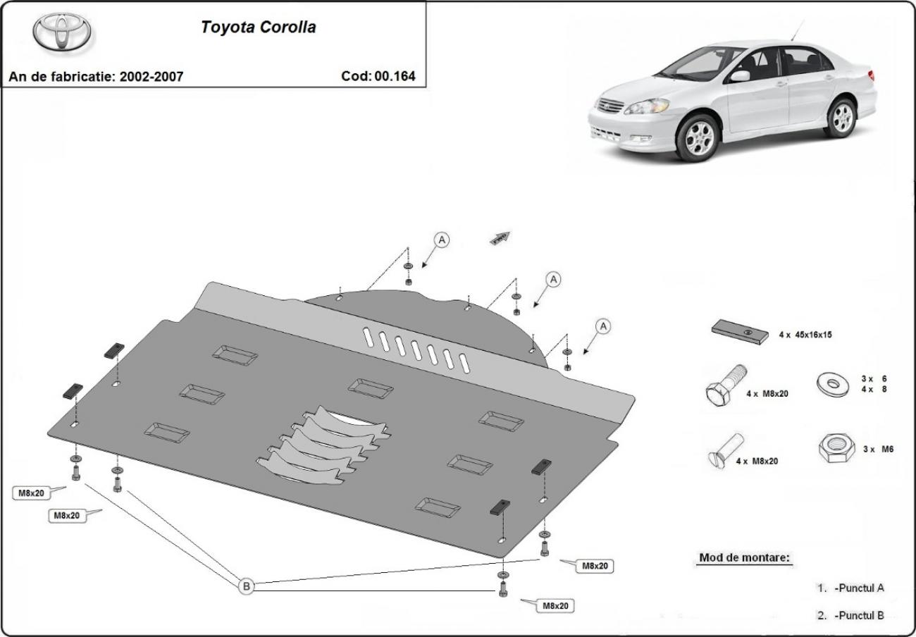 Catalytic converter anti-theft skid plate for Toyota Corolla - 2