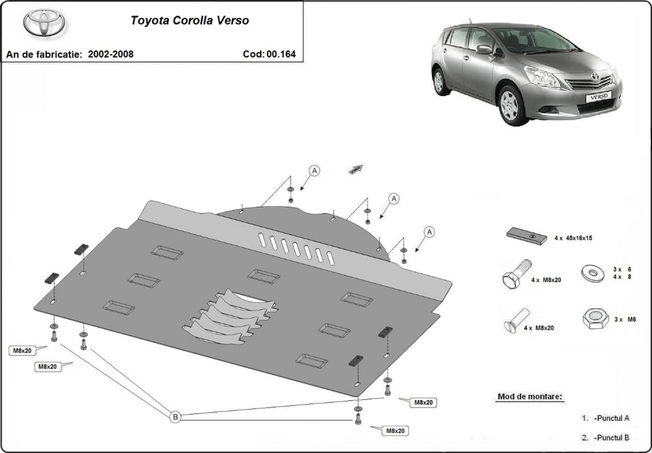 Catalytic converter anti-theft skid plate for Toyota Corolla Verso - 2