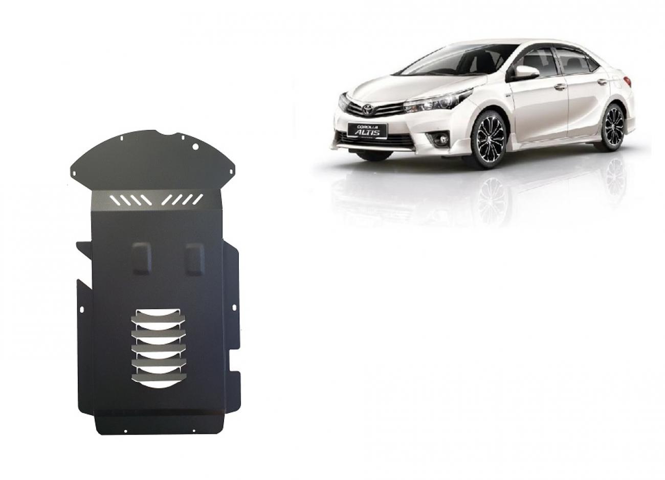 Catalytic converter anti-theft skid plate for Toyota Corolla
