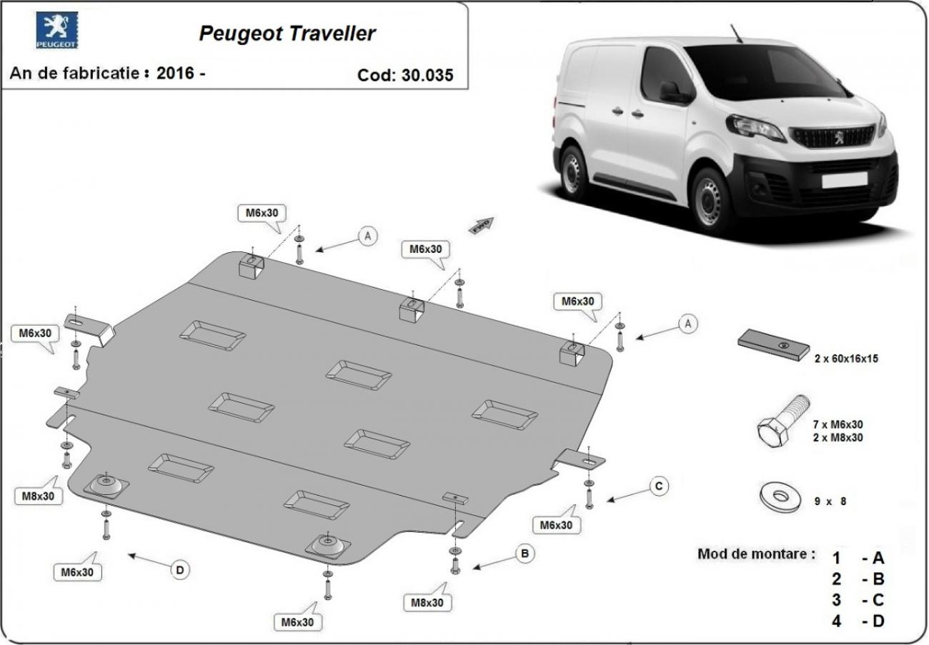 Engine skid plate Peugeot Traveller - 1