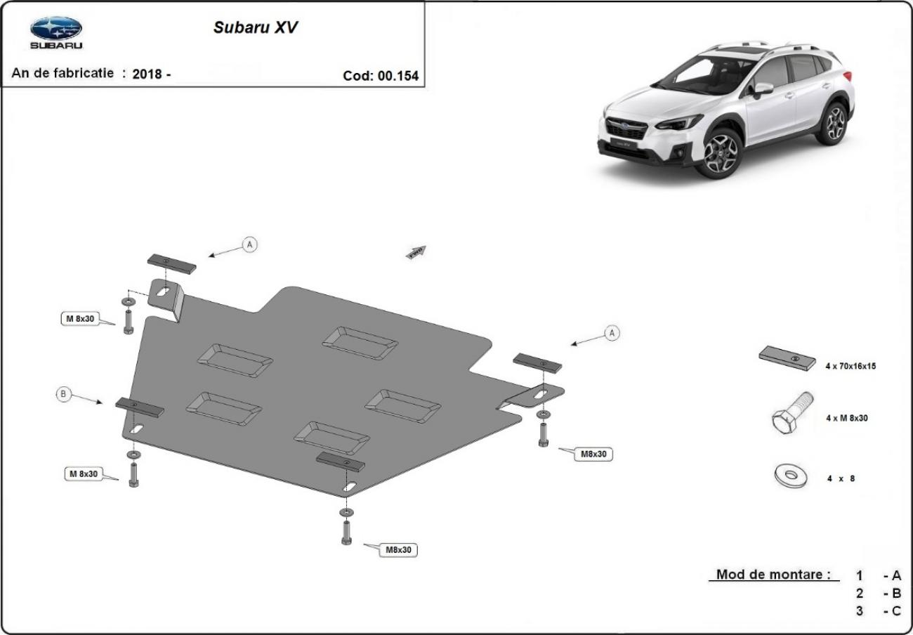 Gearbox skid plate for Subaru XV - 2