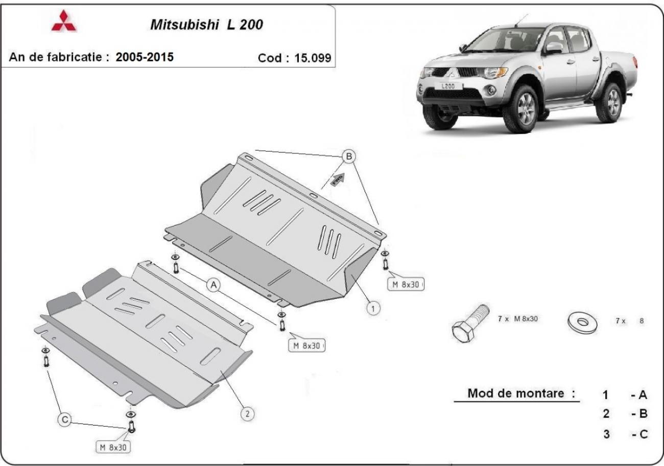 Engine and cooler skid plate Mitsubishi L 200 - 2