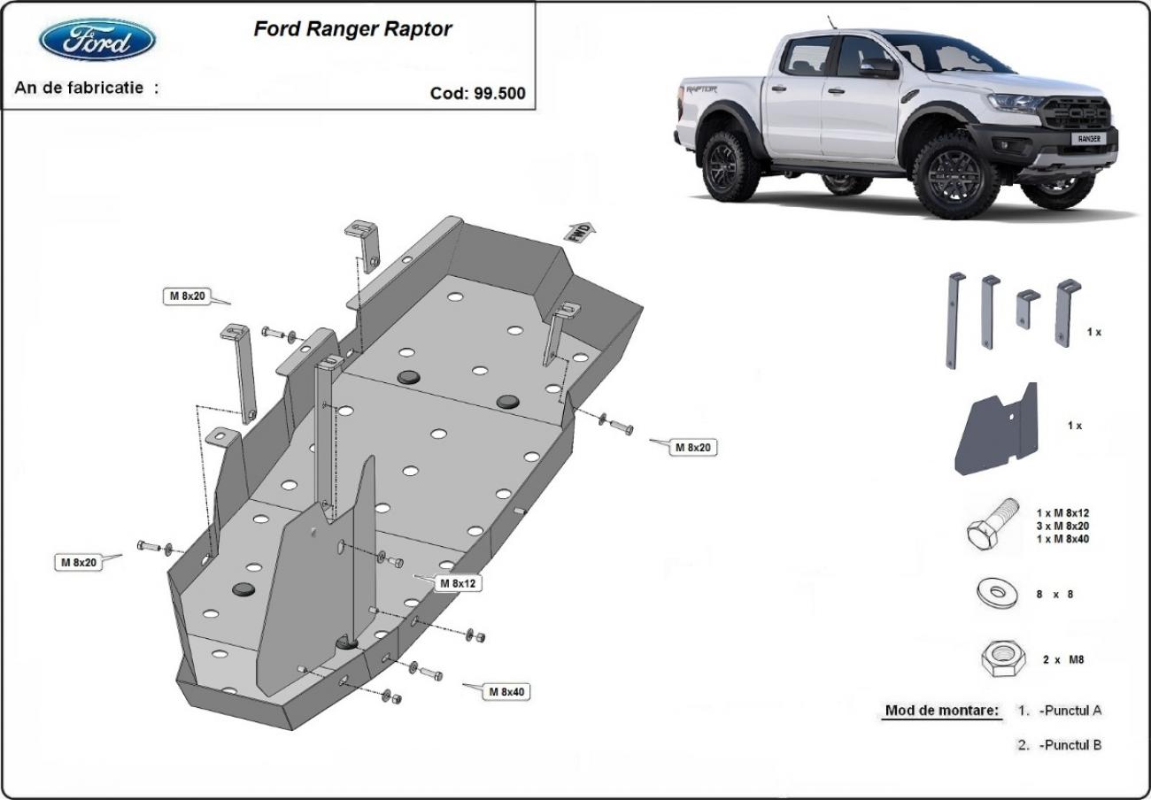 Fuel tank skid plate Ford Ranger Raptor - 2