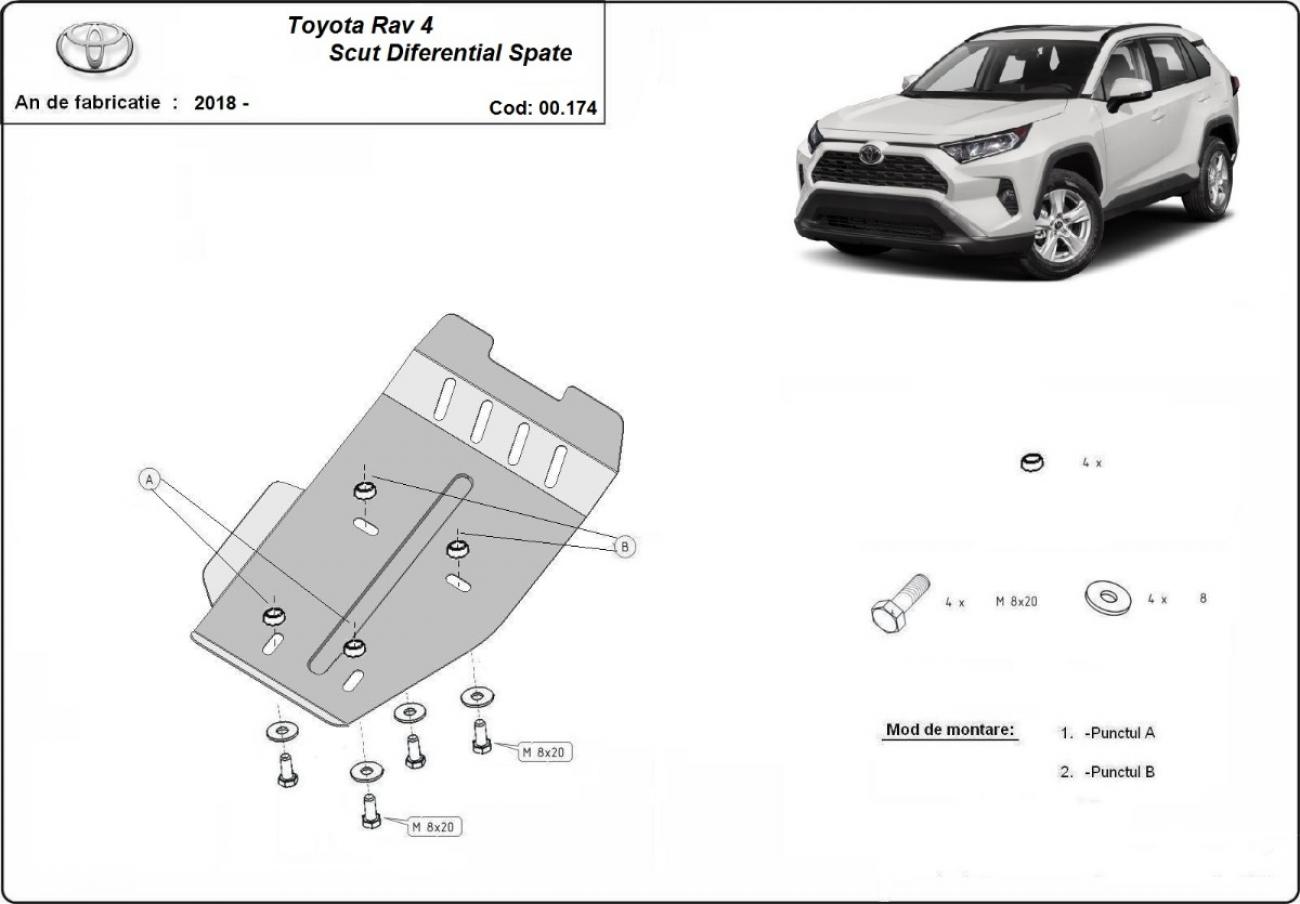 Rear differential skid plate Toyota RAV 4 - 2