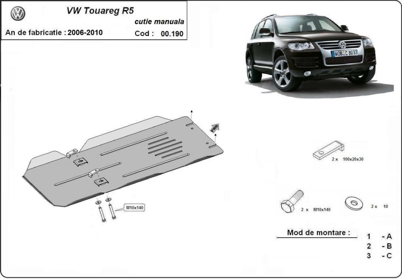 Gearbox skid plate for manual VW Touareg R5 - 2