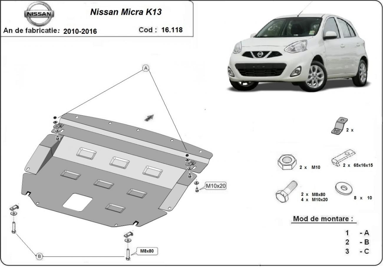 Engine skid plate Nissan Micra - 2
