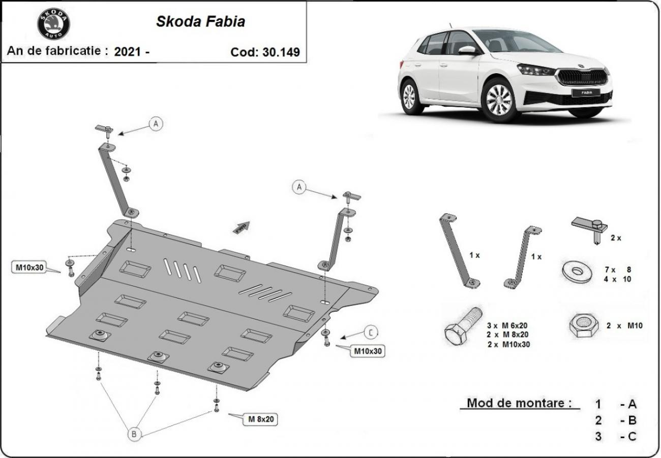 Engine skid plate Skoda Fabia 4 - 2