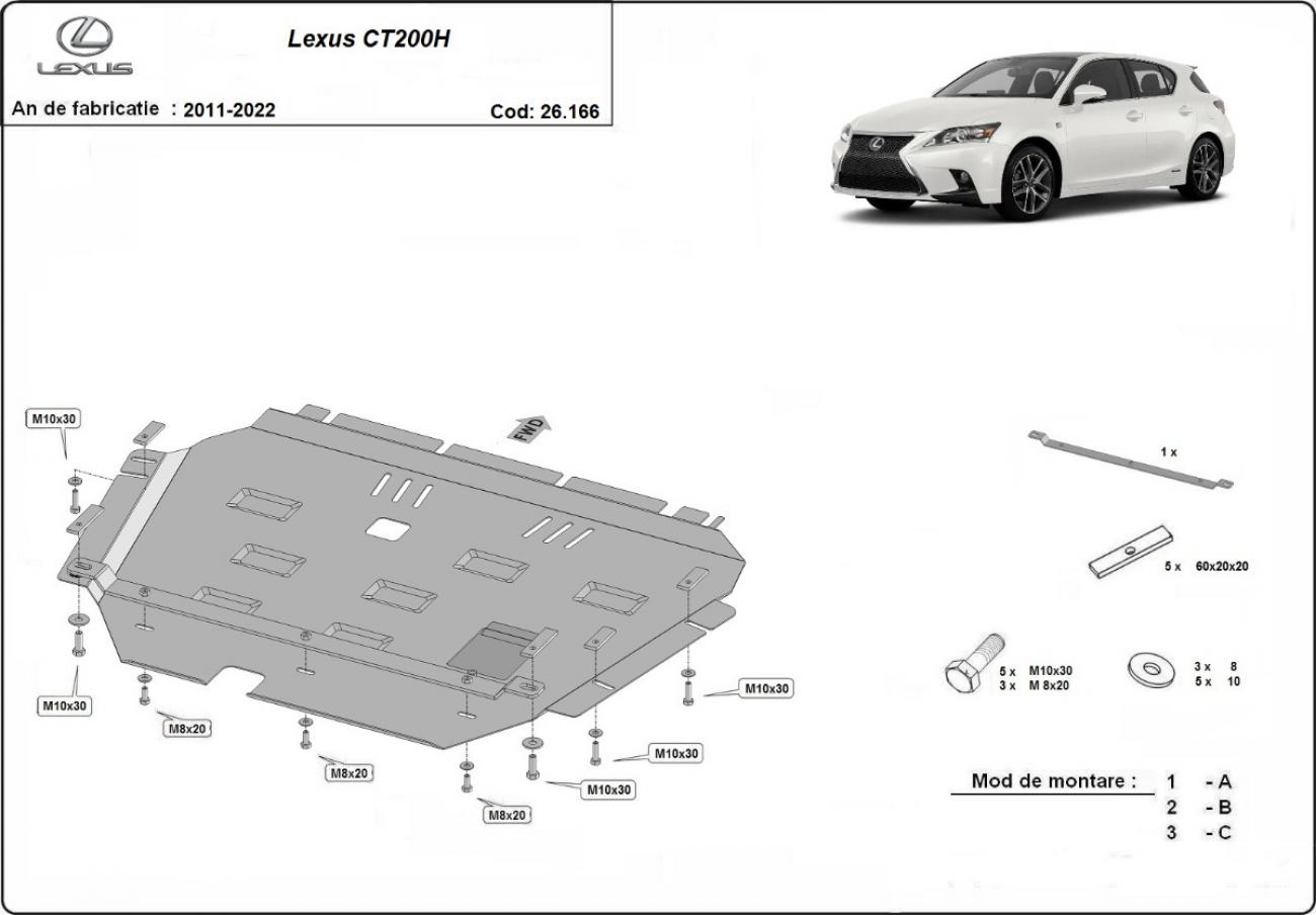 Engine skid plate Lexus CT200H - 2
