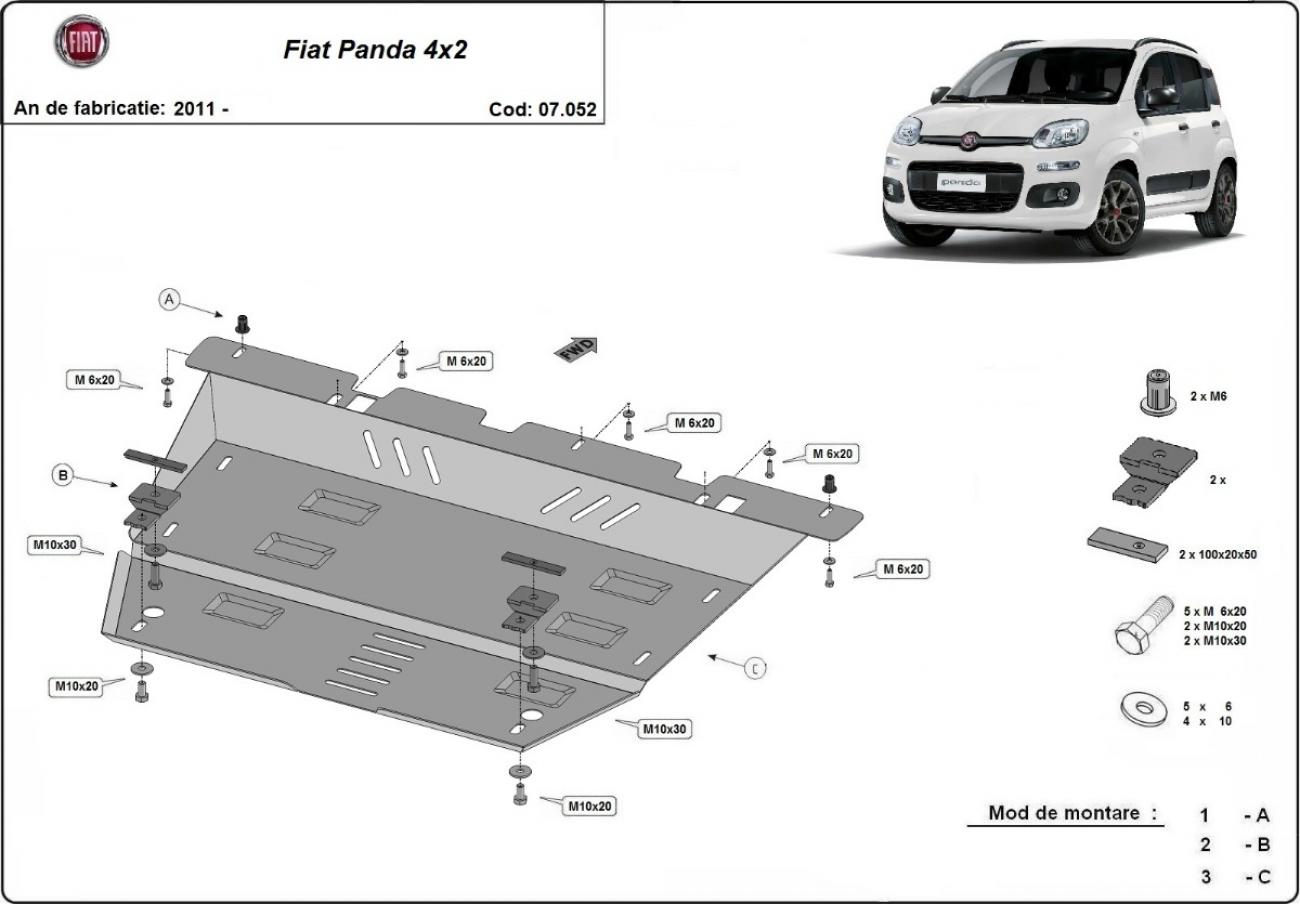 Engine skid plate Fiat Panda 4x2 - 2