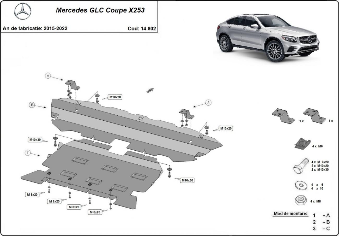 Engine skid plate Mercedes GLC Coupe X253 - 2