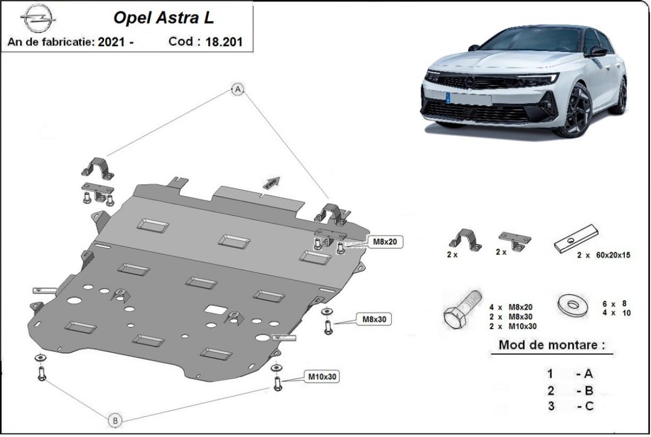 Engine skid plate Opel Astra L - 2
