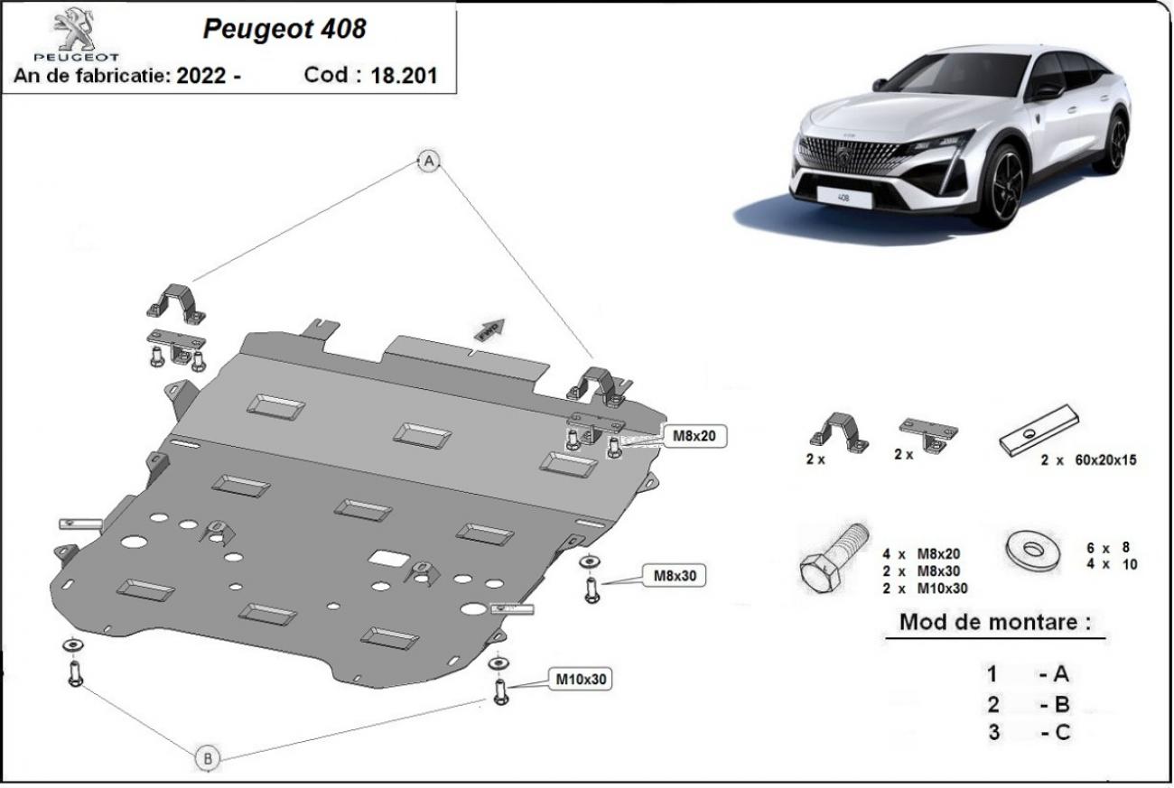 Engine skid plate Peugeot 408 - 2