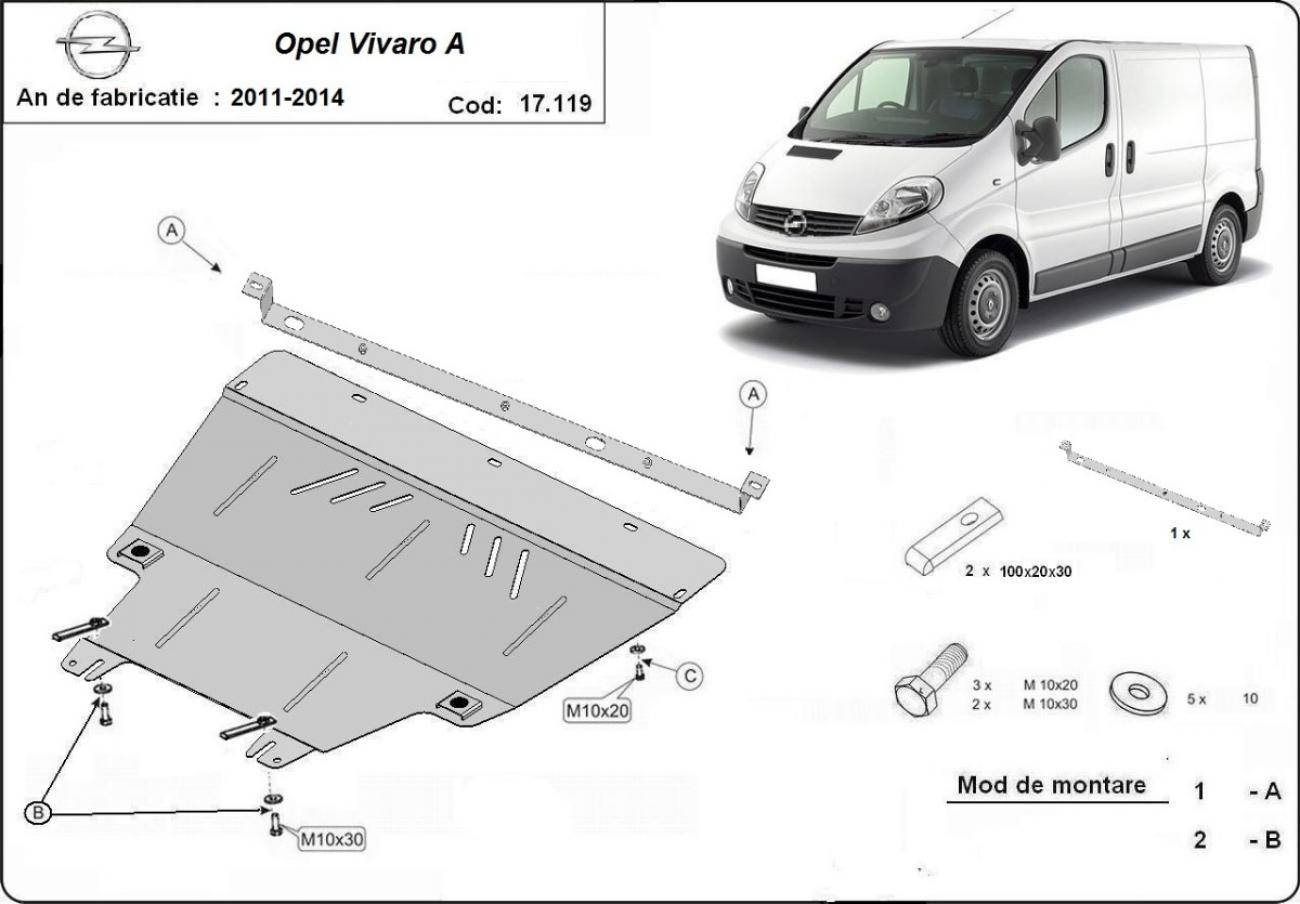 Engine skid plate Opel Vivaro (2011-2014) - 2