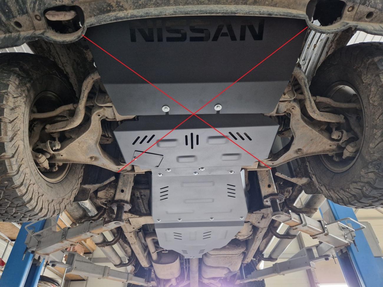 Gearbox and differential skid plate for Nissan Pathfinder - 5