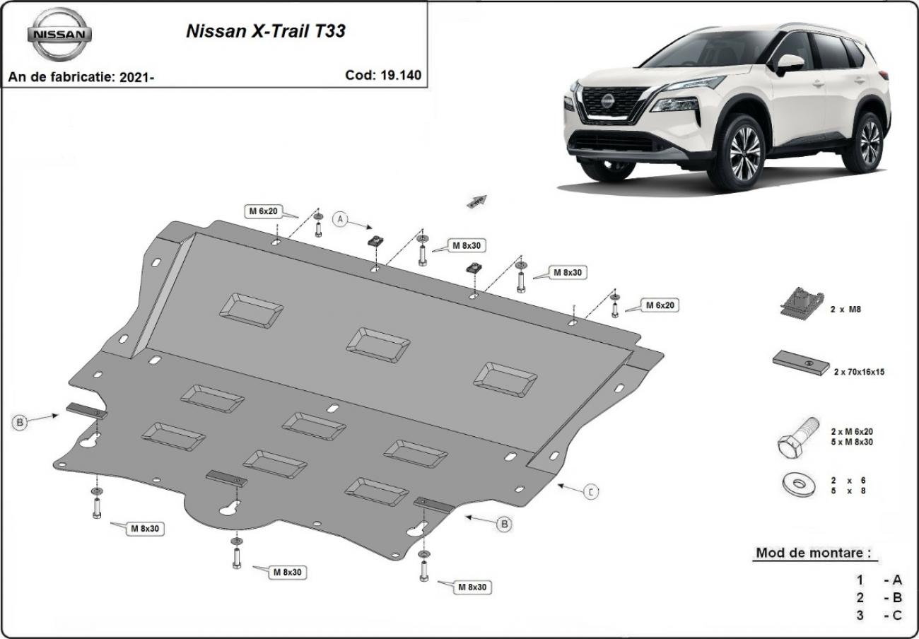 Engine skid plate Nissan X-Trail T33 - 2