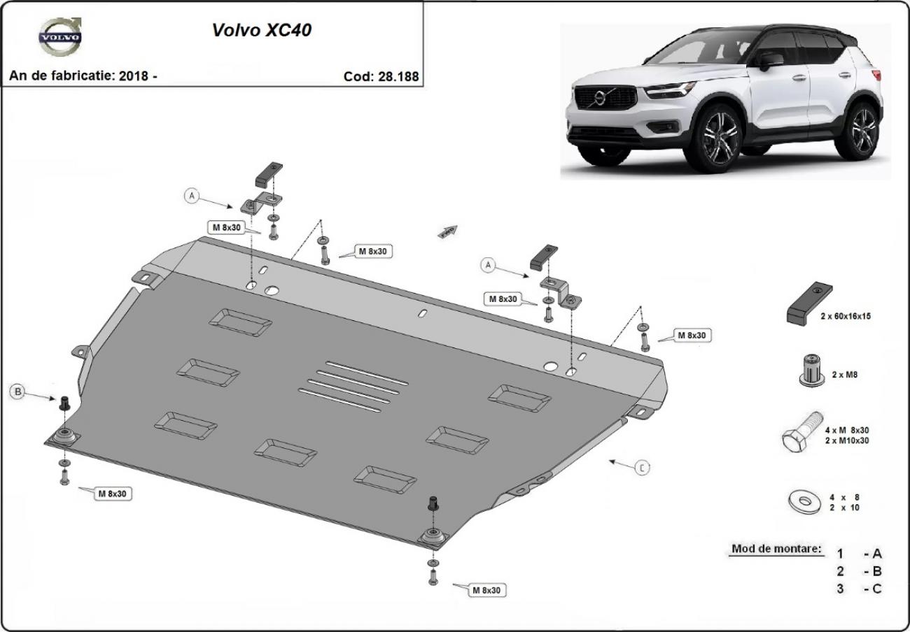 Engine skid plate Volvo XC40 - 2