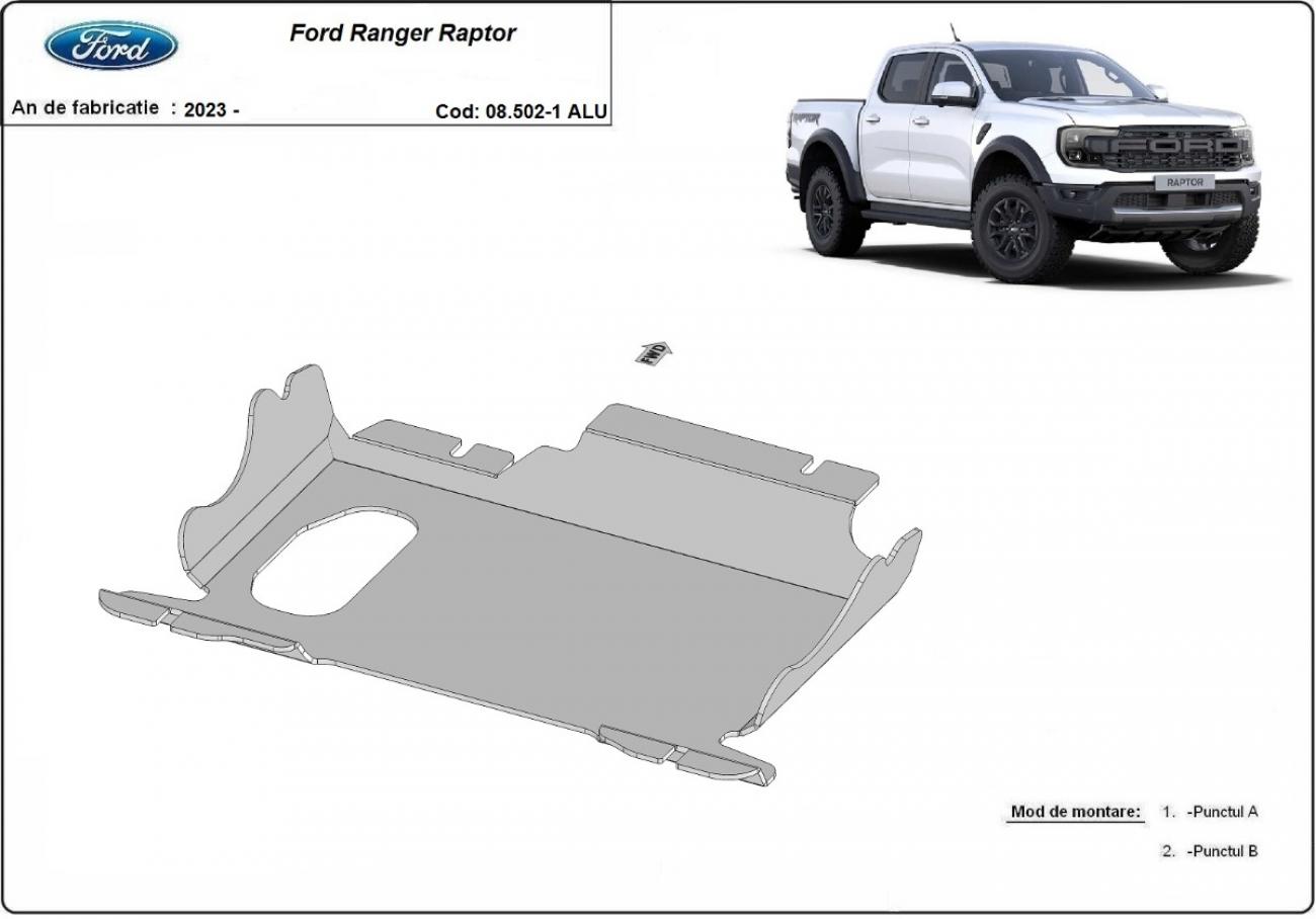 Engine and front differential skid plate Ford Ranger Raptor - Aluminium - 2