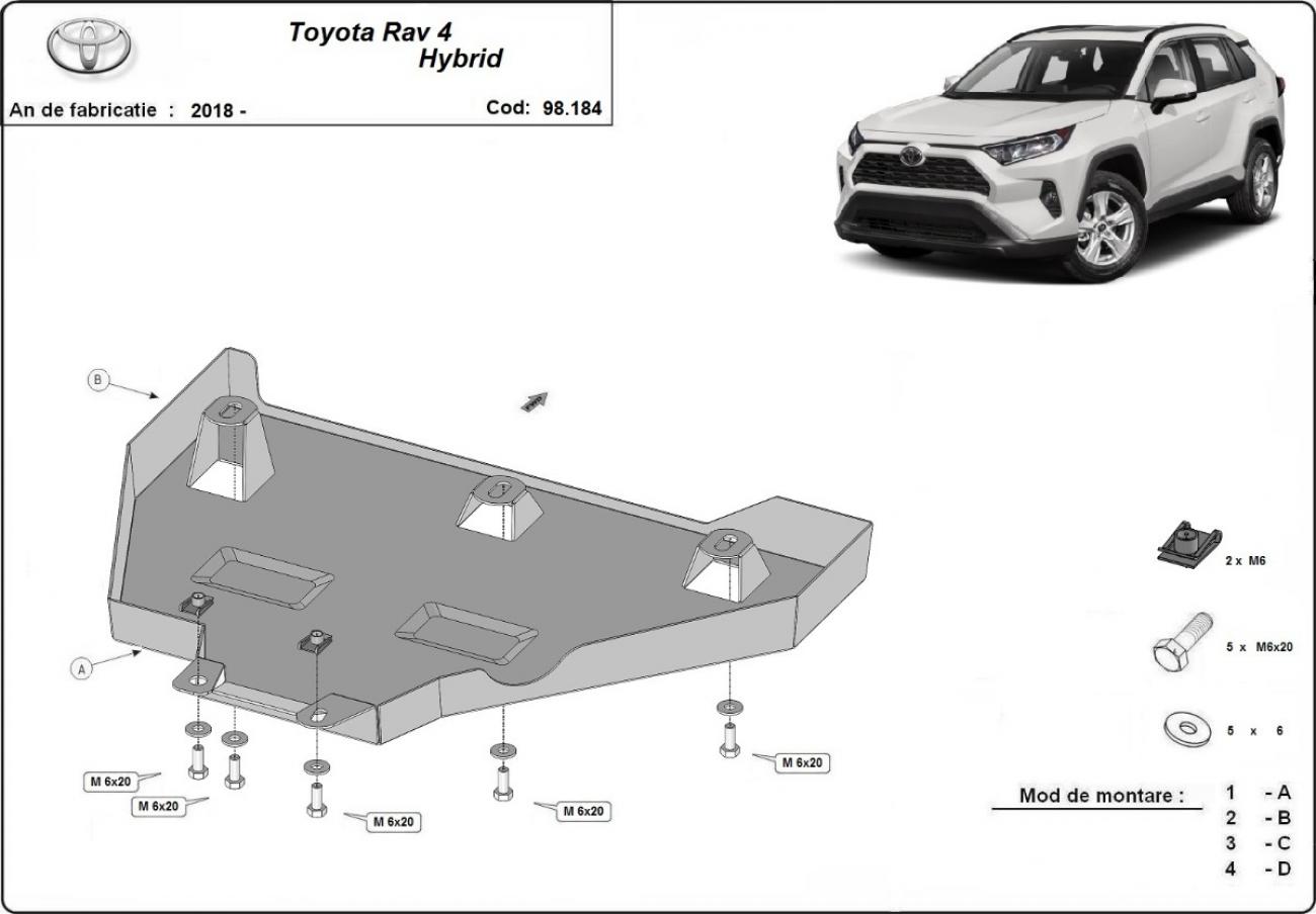 Rear differential skid plate Toyota Rav4 Hybrid - 2